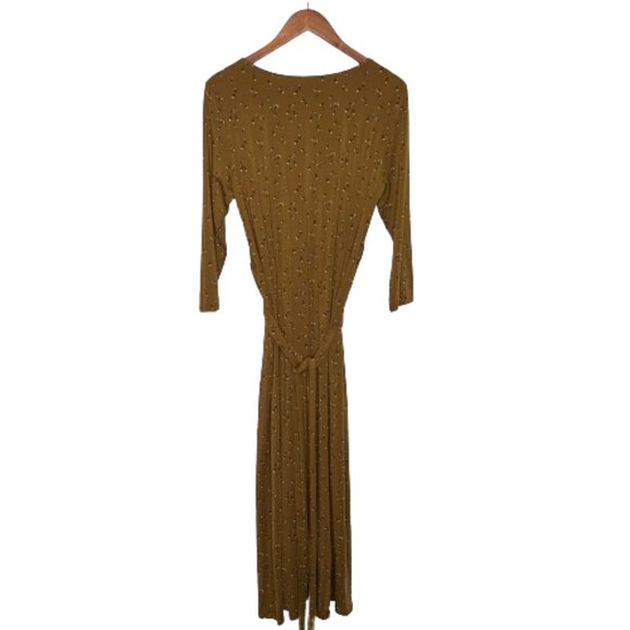 Garnet Hill Womens Ditzy Floral Faux Wrap Maxi Dress Size M Forest Fairy Earthy - Picture 5 of 16